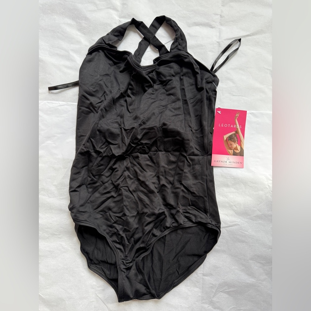 Gaynor Minden Cross strap leotard large black women